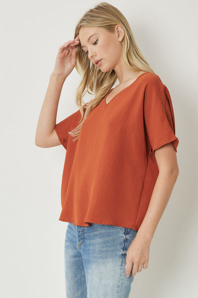 "Everyday Charm" Top (Rust) - Happily Ever Aften