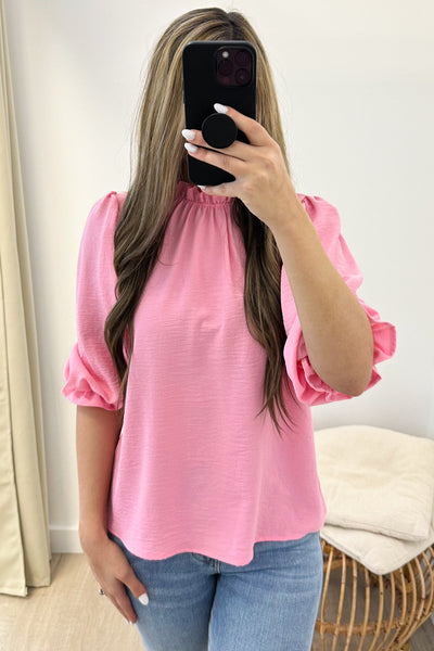 "Frills In May" Blouse (Baby Pink) - Happily Ever Aften