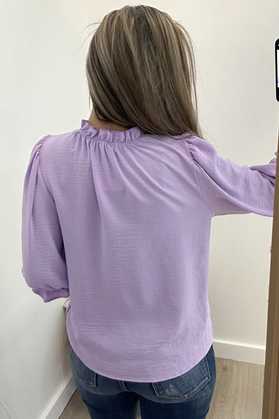"Frills In May" Blouse (Lilac) - Happily Ever Aften