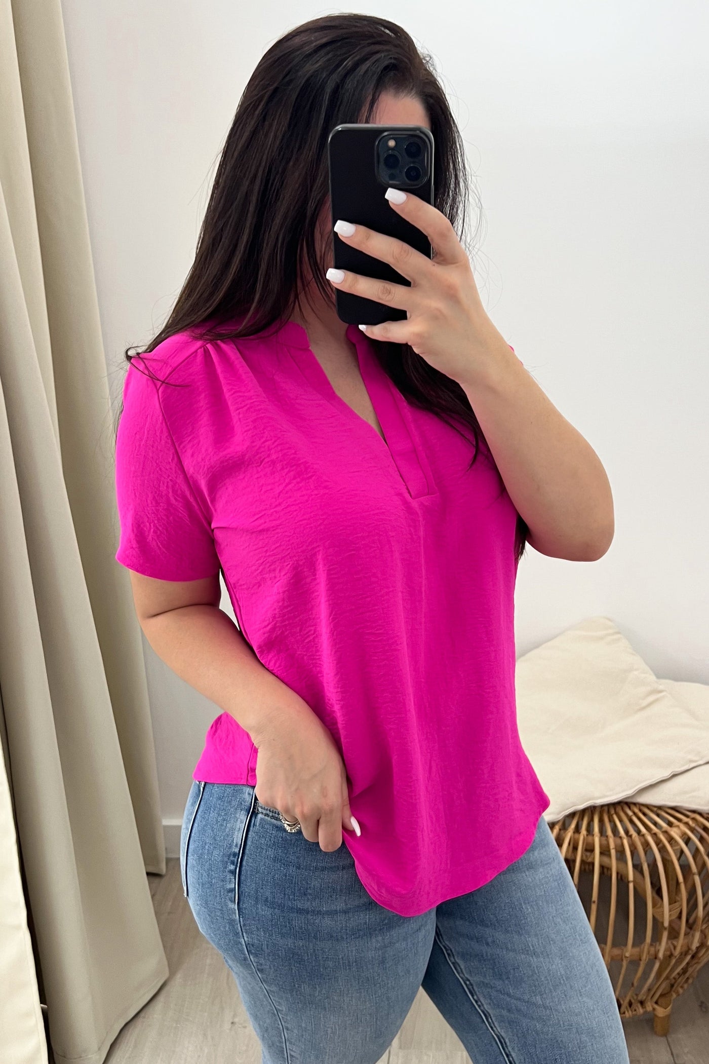 "Gathered Together" Top (Hot Pink) - Happily Ever Aften