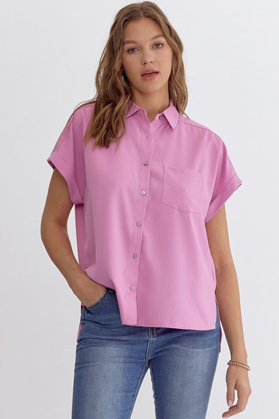 "Get Like Me" Blouse (Pink) - Happily Ever Aften