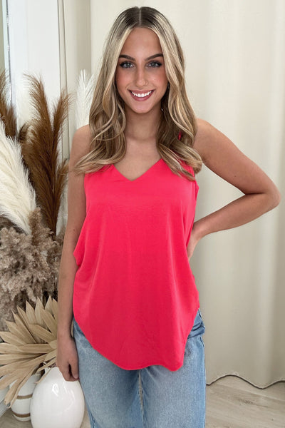 "It's Essential" Tank Top (Coral) - Happily Ever Aften