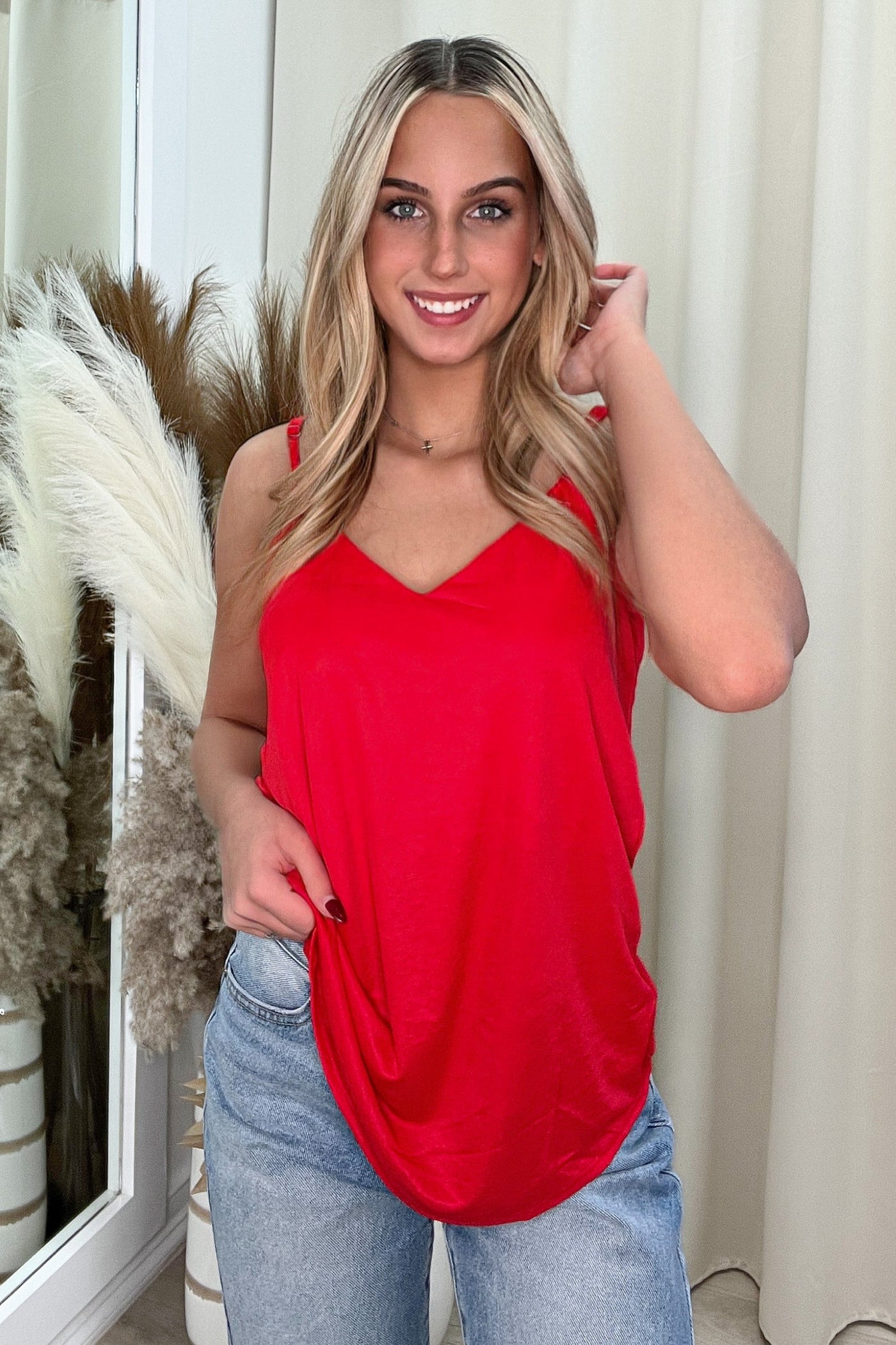 "It's Essential" Tank Top (Crimson Red) - Happily Ever Aften