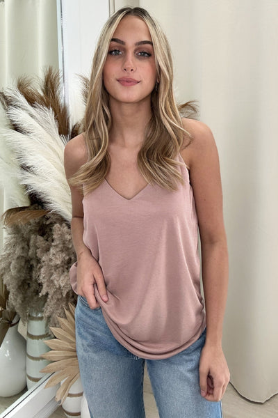 "It's Essential" Tank Top (Taupe) - Happily Ever Aften