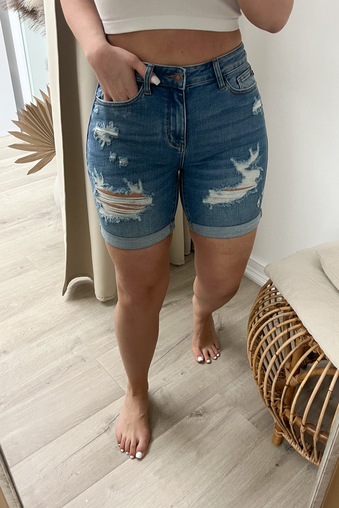 Kathryn Denim Shorts - Happily Ever Aften