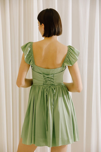 "Keep Me Cinched" Dress (Green) - Happily Ever Aften