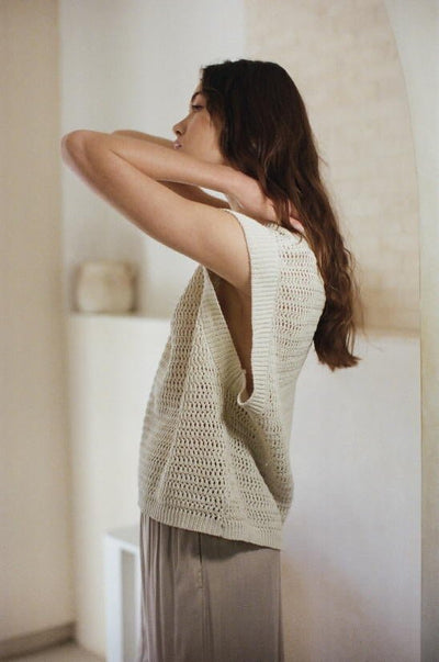 "Knit Delight" Knit Sweater (Natural) - Happily Ever Aften