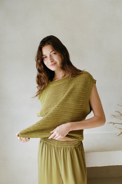 "Knit Delight" Knit Sweater (Olive) - Happily Ever Aften