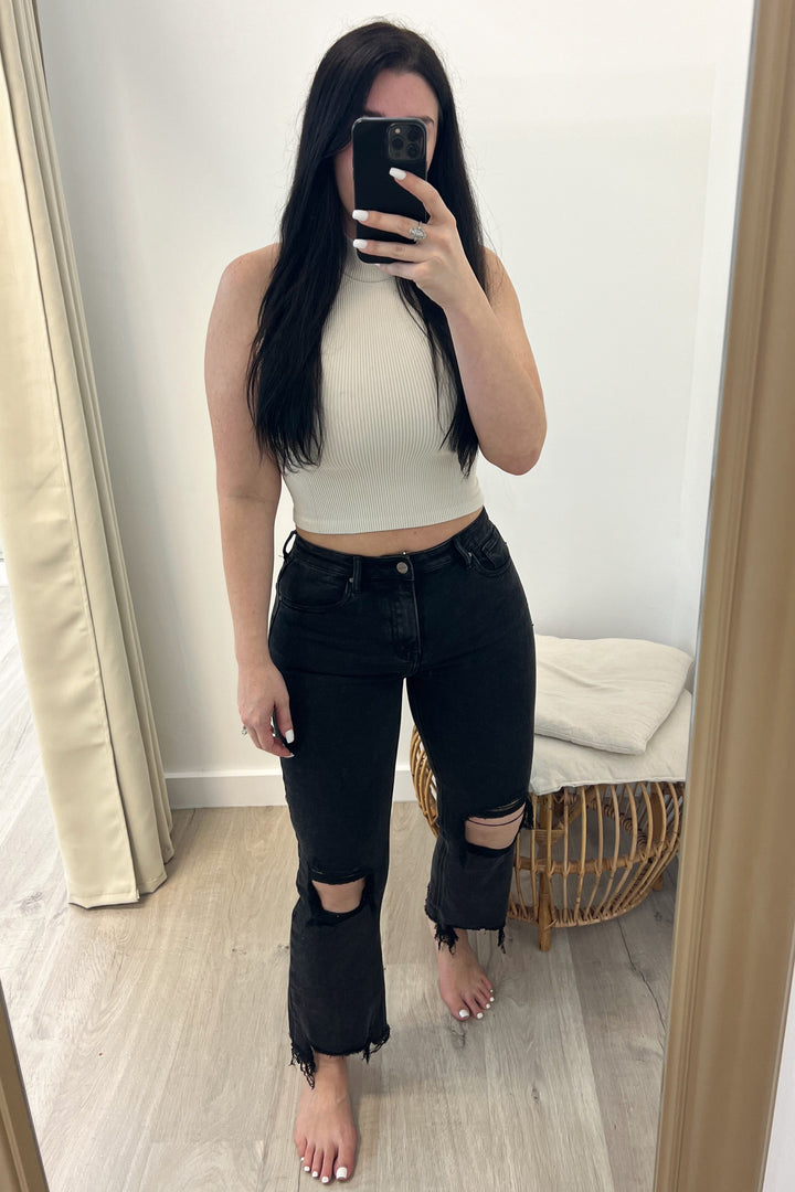 Koda Crop Straight Jeans - Happily Ever Aften