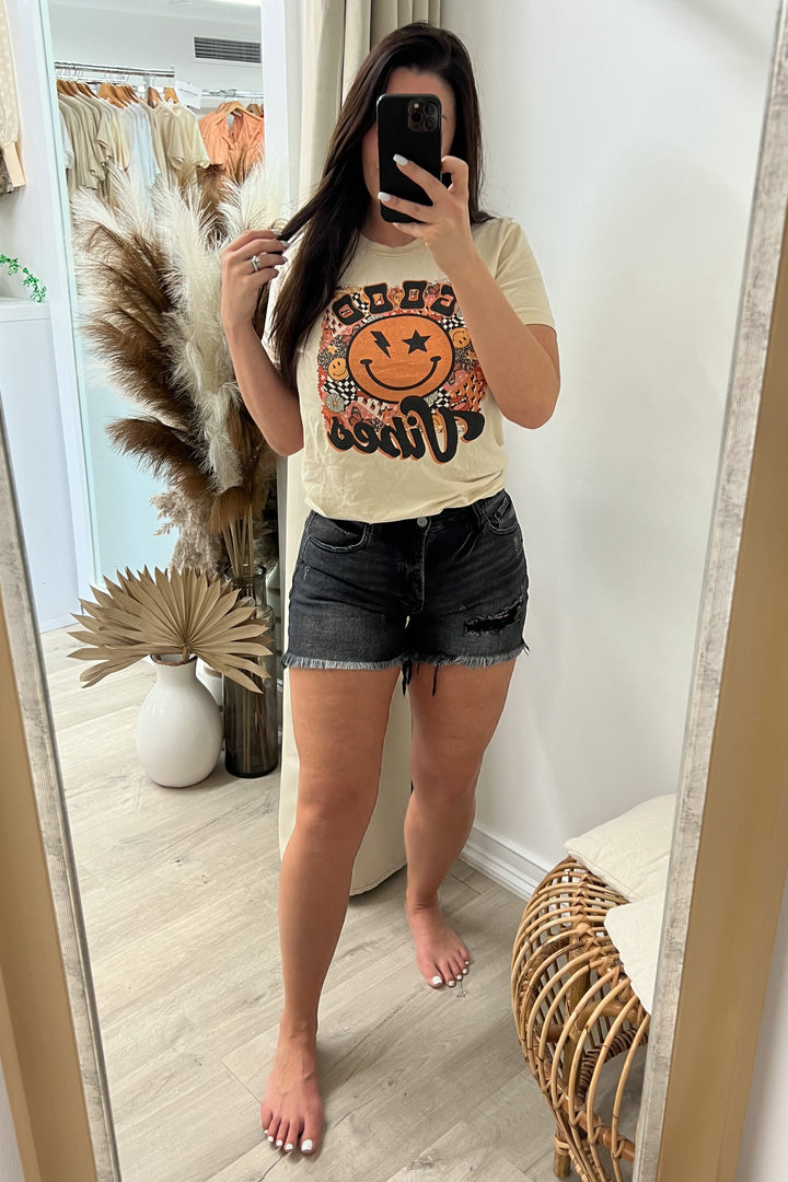"Let's Rock" Denim Shorts - Happily Ever Aften