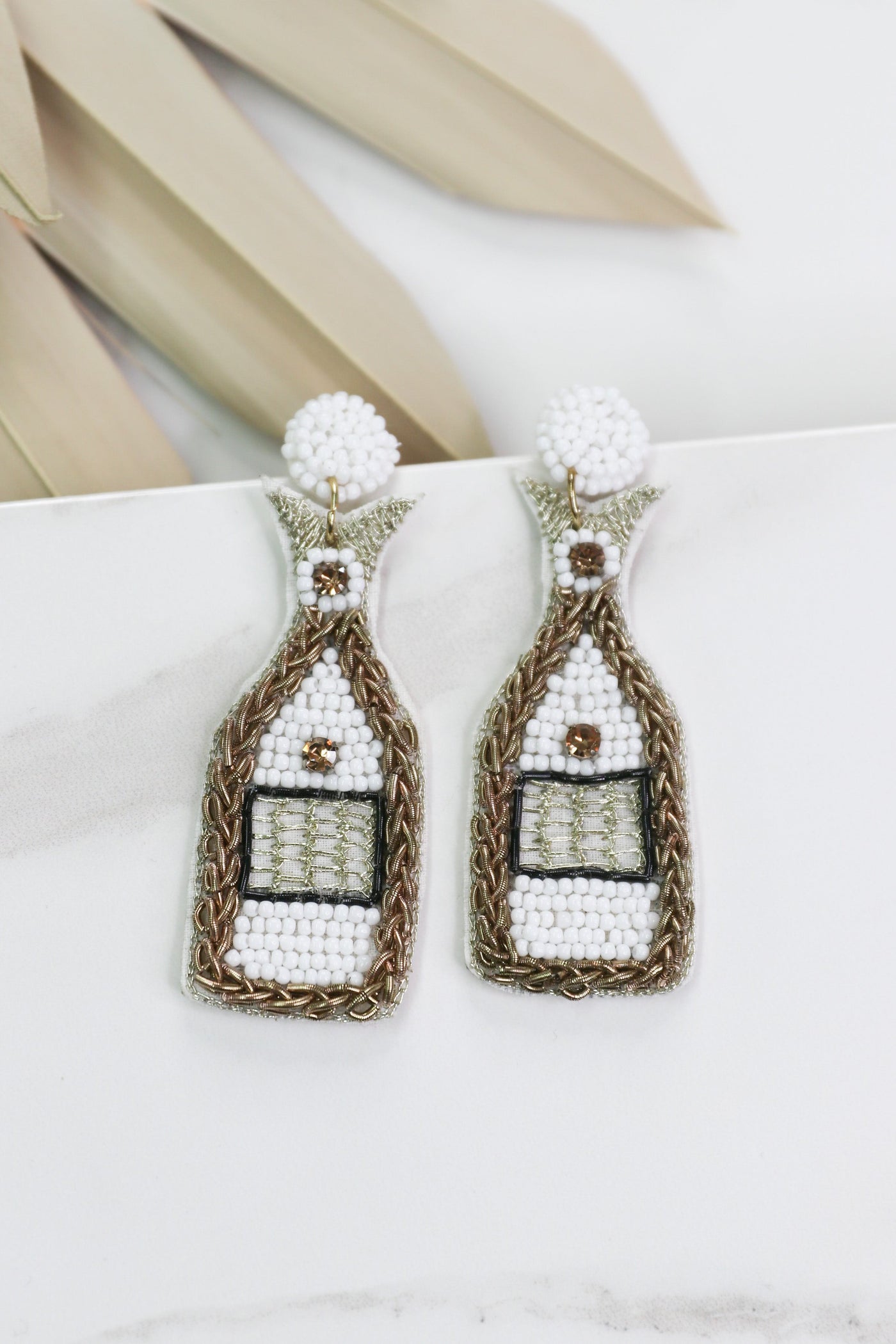 Londyn Statement Earrings (White) - Happily Ever Aften