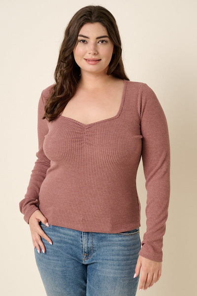 "Look My Best" Top (Dusty Mauve) - Happily Ever Aften