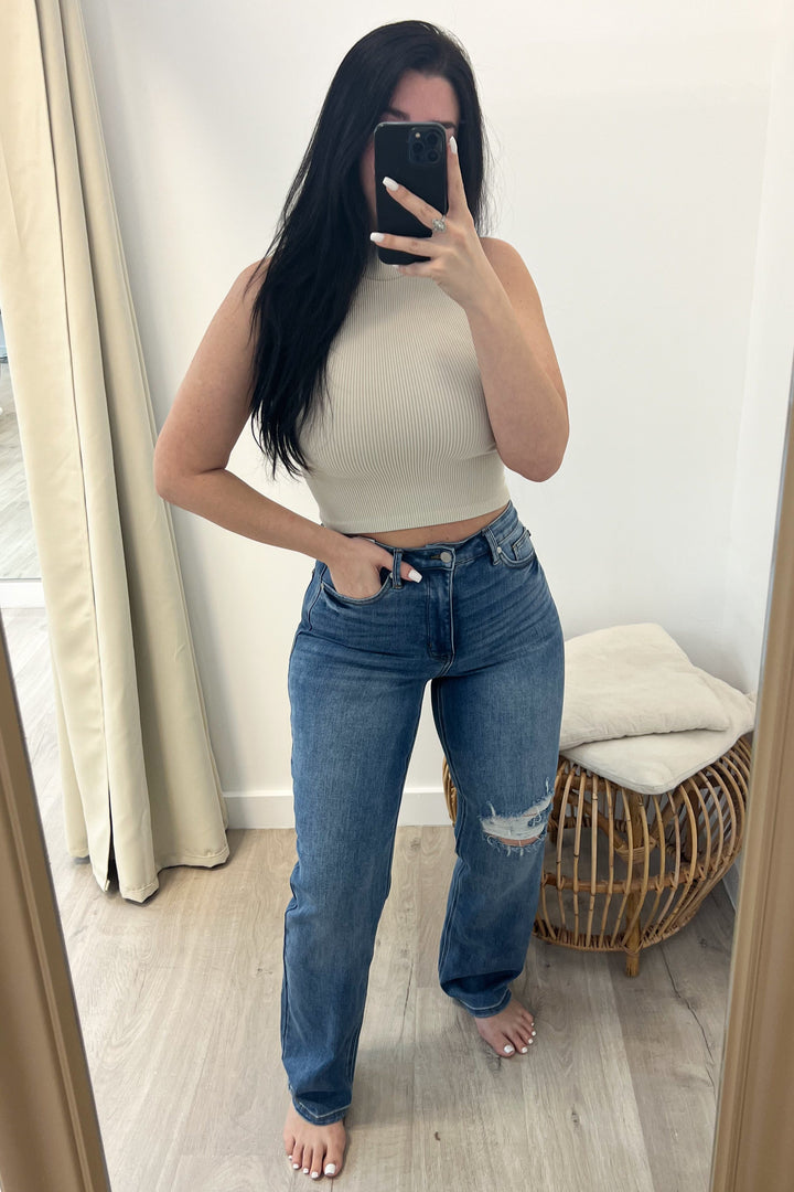 Monica Straight Leg Jeans - Happily Ever Aften