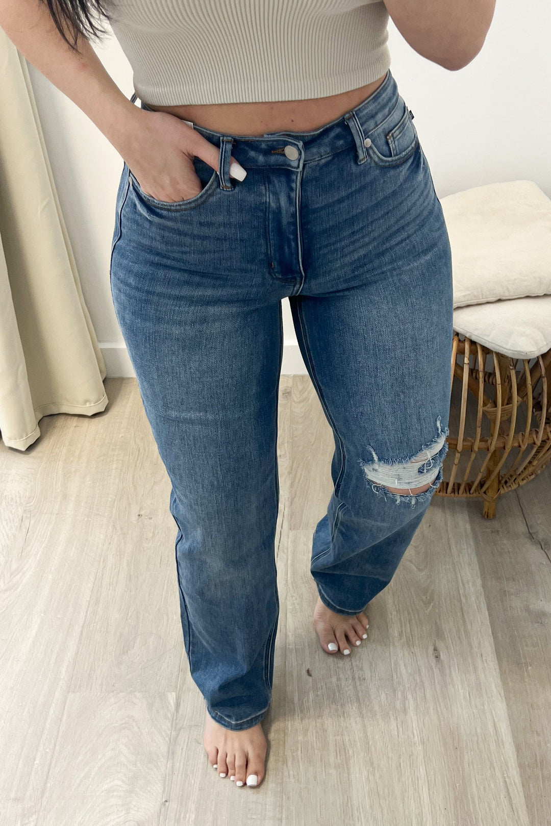 Monica Straight Leg Jeans - Happily Ever Aften
