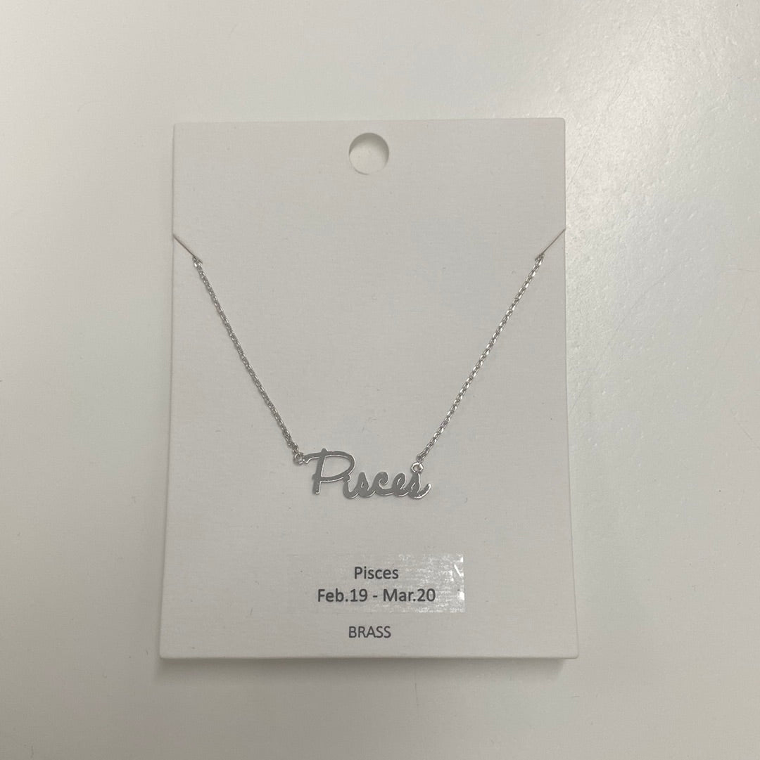 Pisces Zodiac Necklace (Silver) - Happily Ever Aften