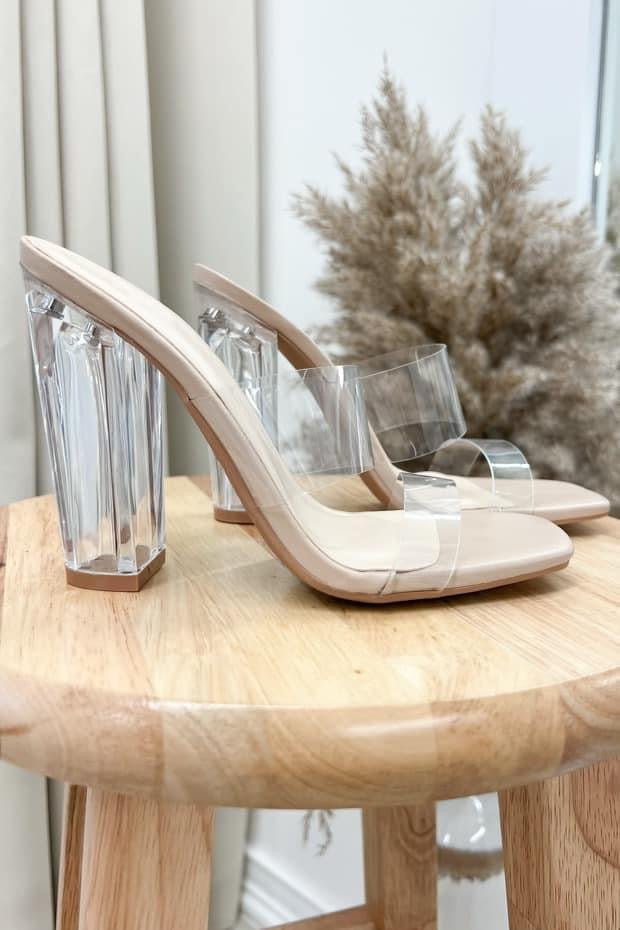 Sasha Heels (Nude/Clear) - Happily Ever Aften