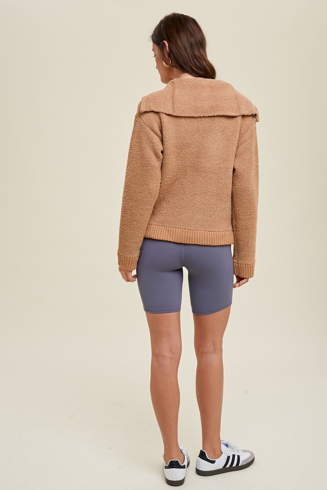 "Sherpa And Me" Jacket (Camel) - Happily Ever Aften