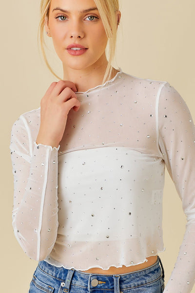 "Shine Down" Top (White) - Happily Ever Aften