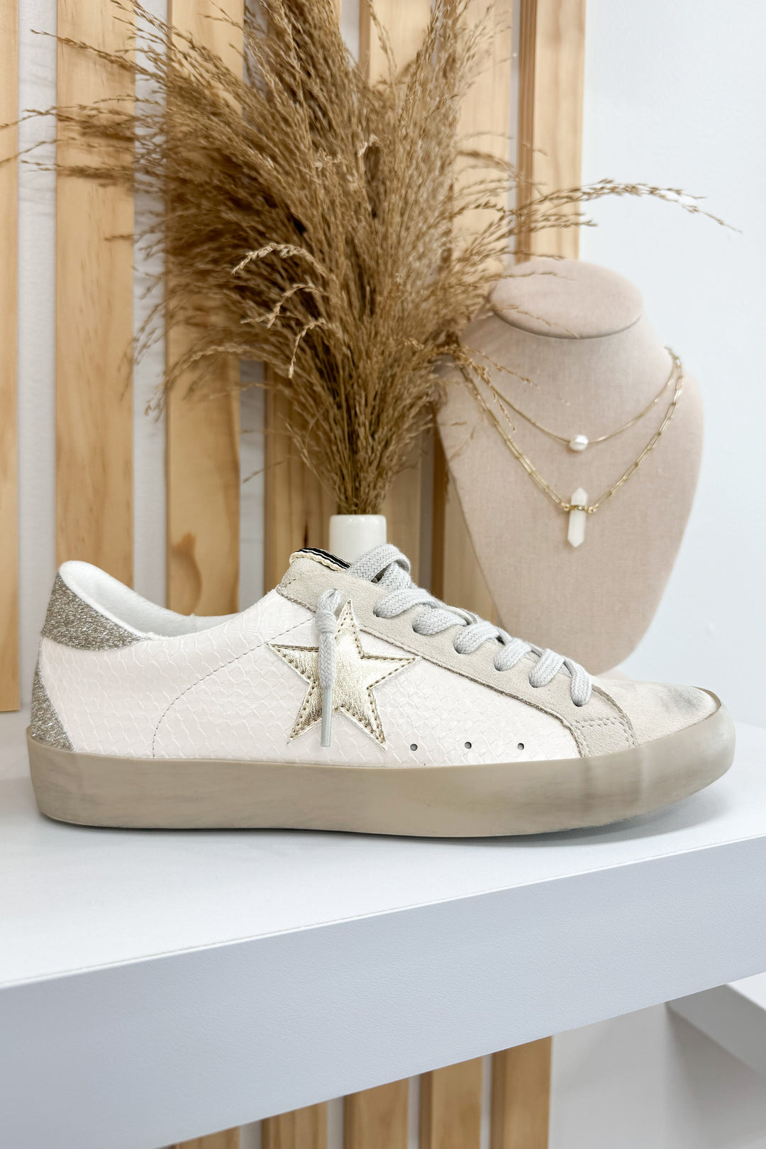Shu Shop Paula Sneakers (Bone Snake) - Happily Ever Aften