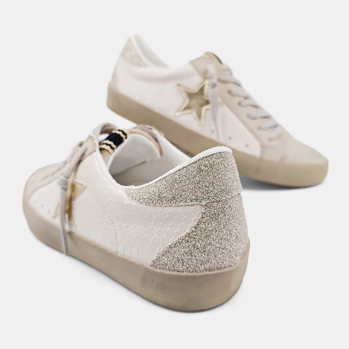 Shu Shop Paula Sneakers (Bone Snake) - Happily Ever Aften