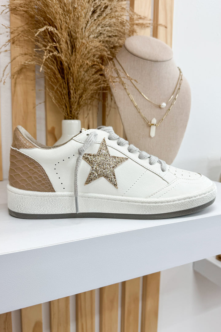 Shu Shop Paz Sneakers (Taupe Snake) - Happily Ever Aften