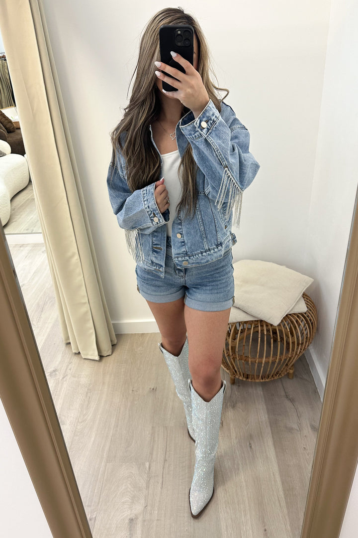 "Steal The Show" Denim Jacket - Happily Ever Aften