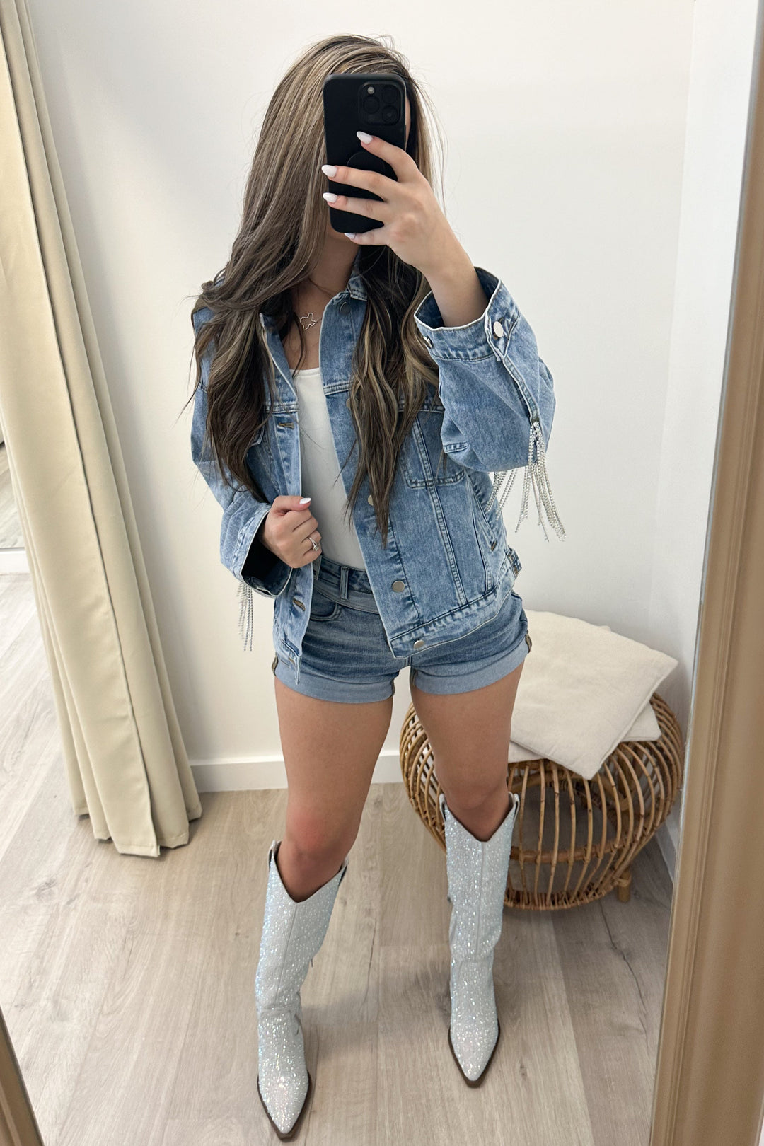 "Steal The Show" Denim Jacket - Happily Ever Aften