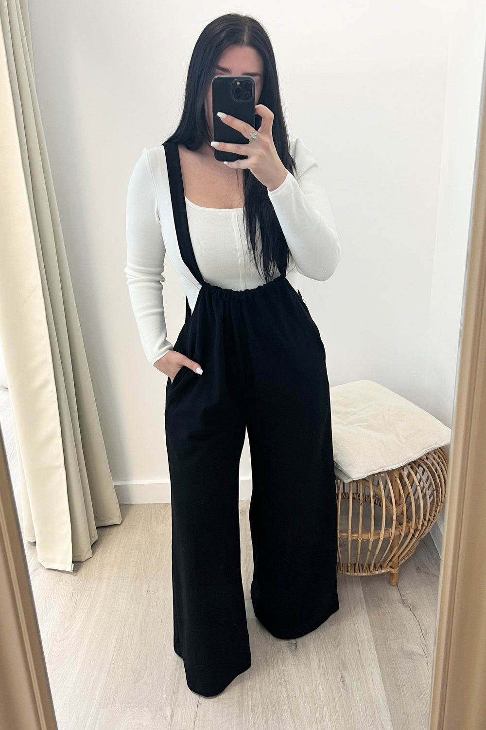 "Step Aside" Jumpsuit (Black) - Happily Ever Aften