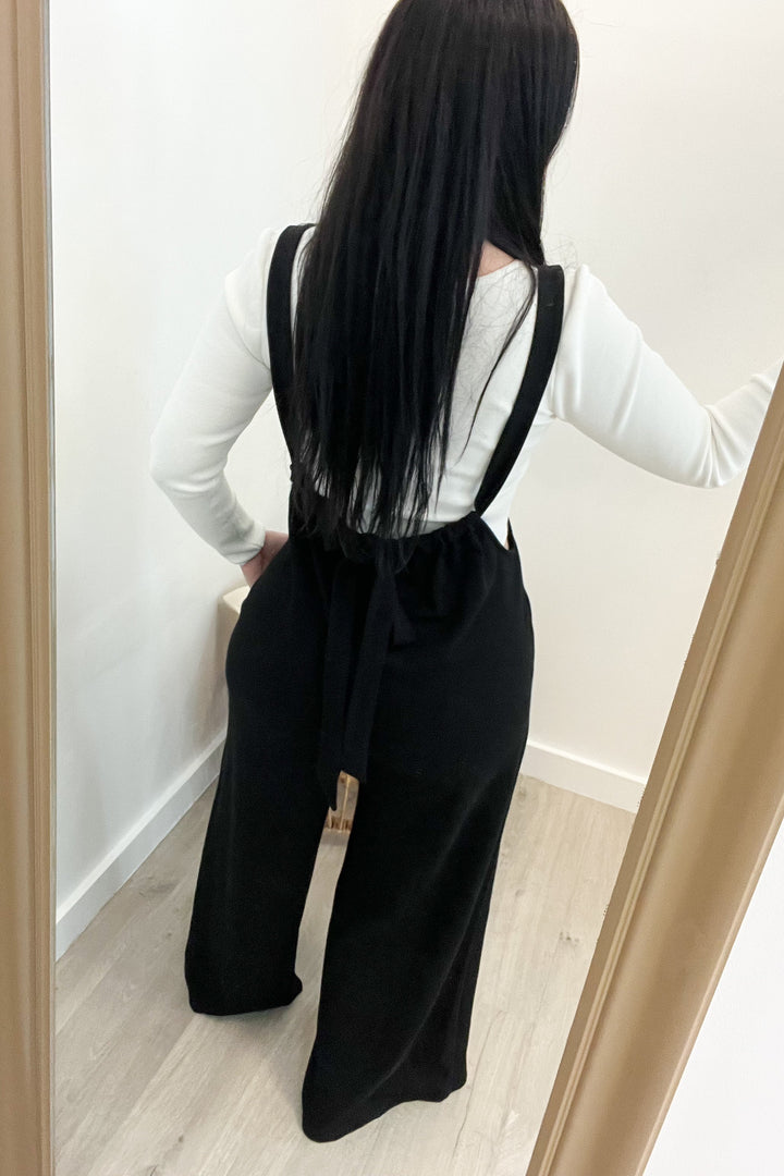 "Step Aside" Jumpsuit (Black) - Happily Ever Aften