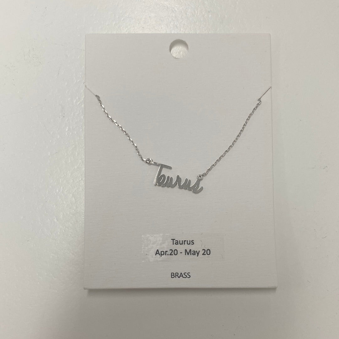 Taurus Zodiac Necklace (Silver) - Happily Ever Aften