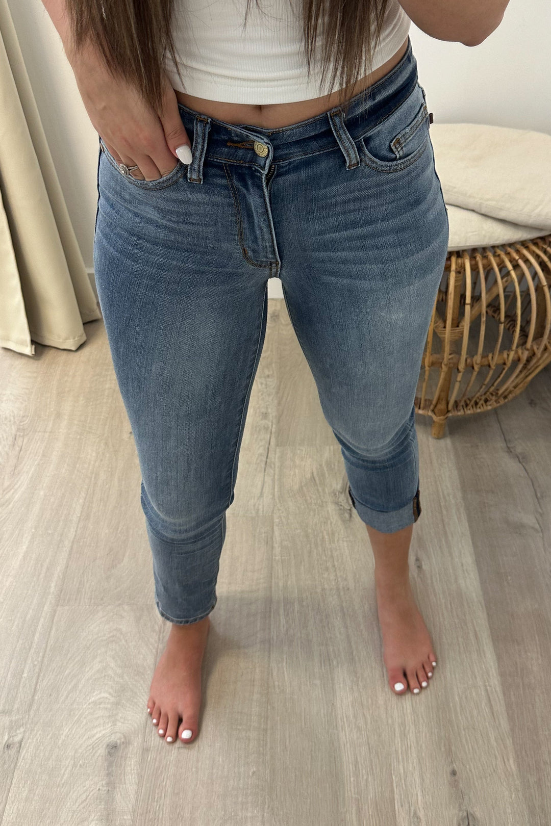 Tiana Skinny Capri Jeans - Happily Ever Aften