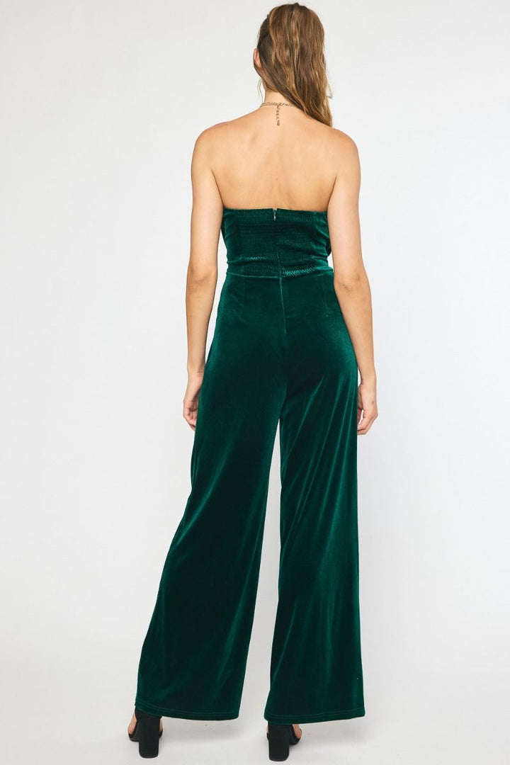 "Velvet Lady" Jumpsuit (Emerald) - Happily Ever Aften