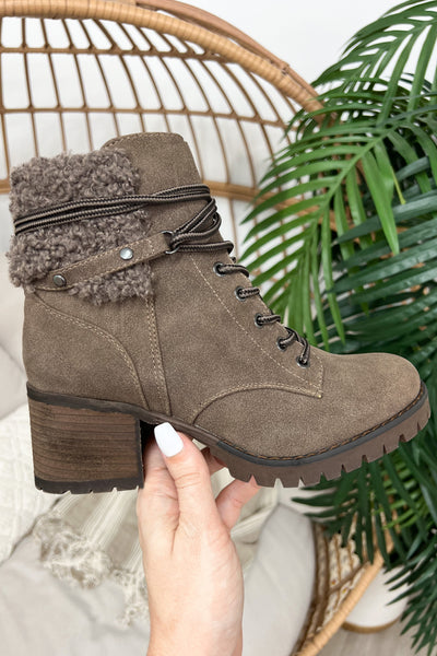 Very G Olivia Booties (Taupe) - Happily Ever Aften