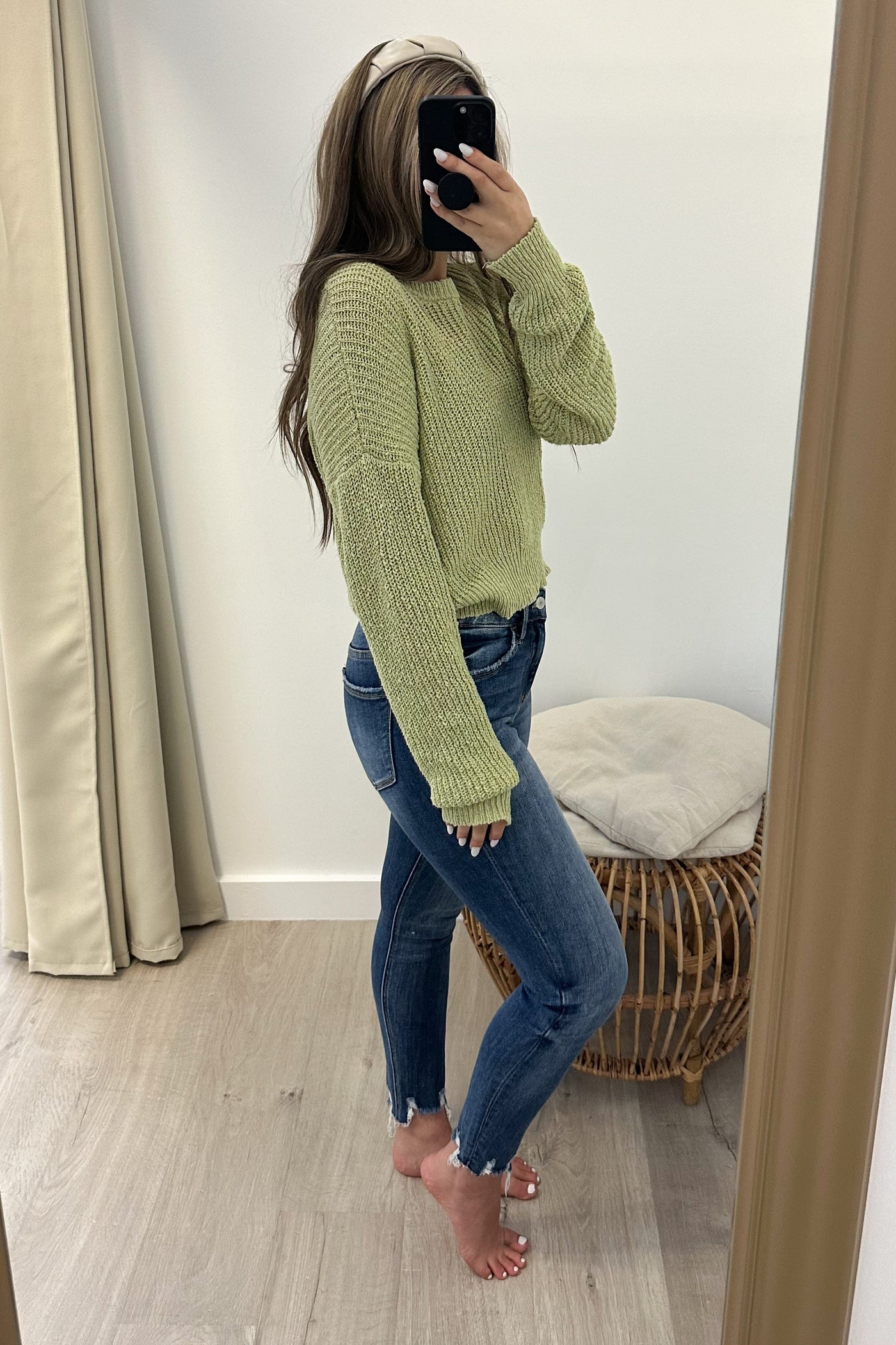 "Wrapped In Comfort" Sweater (Pistachio) - Happily Ever Aften